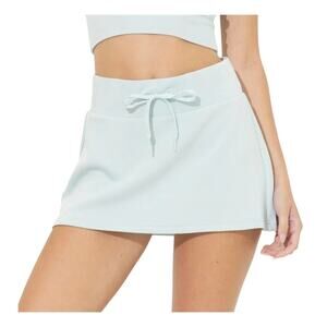 Ocean Drive Sailboat Light Blue Cloud Fleece Shorts Lined Waist Tie Mini Skort